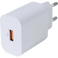 Deltaco USB-A Vegglader Rask lading 18 W Hvit