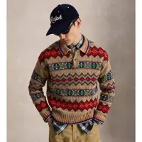 Ralph Lauren for man. 710B23901001 Multicolor wool-blend Fair Isle sweater (S), Beige, Casual