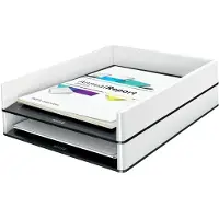 Leitz Brevbakke WOW Dual hvid/sort