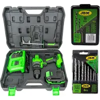 JBM 60047c Drill + 53861 Masonry Bits + 53854 Hss Bits Slagboremaskin