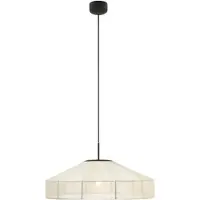 Markslöjd Hengelampe Alia, beige/svart, Ø 57 cm, stoff/metall
