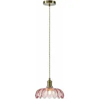 Markslöjd Hengelampe Kurage, gammel messing/rosa, glass, Ø 26 cm, E27