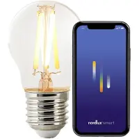 Nordlux LED-filamentpære E27 G45 4,7W 600lm CCT, dimbar