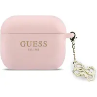 GUESS AirPods Pro 3 4G Charm silikondekal med kjegle - Rosa