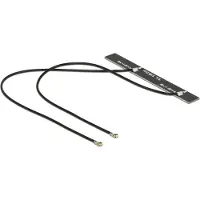 DeLOCK WLAN Twin Antenna 2 x MHF IV 802.11 ac/a/h/b/g/n 5 dBi 150 mm PCB internal self adhesive - Antenne - Wi-Fi - 5 dBi - svart