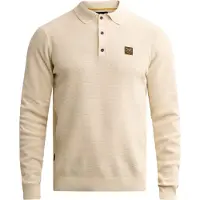 PME Legend Poloskjorte Strikket Langermet Bone White Off-white Beige Størrelse