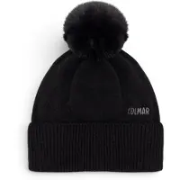 Colmar for woman. 48000001E-1JO Polar fleece lined beanie with black pom pom (OSFA), Casual, Acrylic