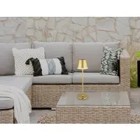 Globo LED-solcellelampe, metall, gullfarget, høyde 41 cm, IP44