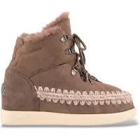 Mou for woman. MU.FW771000A Taupe New Inner Wedge leather ankle boots (35), Brown, 3 to 5 cm, Laces, Casual