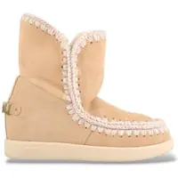 Mou for woman. MU.FW771001A Beige suede ankle boots New Inner Wedge (38), Leather, 3 to 5 cm, None, Casual