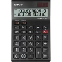 Sharp EL-125T benk-kalkulator, sort display (innstilling): 12-sifret solcelle- og batteridrift (112 x 13 x 176 mm)
