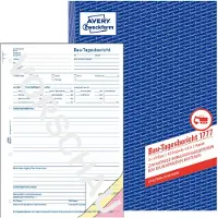 Avery Zweckform - Byggedagbok - 40 ark - A4 (210 x 297 mm) - triplikat - karbonfri