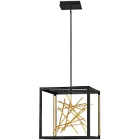 Quintiesse LED-hengelampe Styx, svart, 3 000 K 53,8 x 53,8 cm