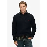 Superdry Cotton Cable Knit Crew Genser