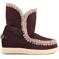 Mou for woman. MU.FW771001A Suede ankle boots New Inner Wedge in burgundy (39), Leather, 3 to 5 cm, None, Casual, Maroon
