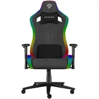 Genesis Trit 660 RGB - Spillestol - ergonomisk - liggestol - armlener - T-formet - tipping - roterende - stoff - svart, grå