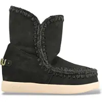 Mou for woman. MU.FW771001A Black suede ankle boots New Inner Wedge (38), Leather, 3 to 5 cm, None, Casual
