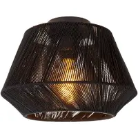 Lucide Jessica taklampe, svart, Ø 30 cm, bomull
