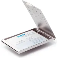 Durable Business Card Holder - Visittkortboks - forkrommet metall - sølv
