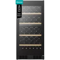 Hisense RW3N230GELF, Vin kjøleskap, Frittstående, 108 flasker, F, Innebygd lys, Svart