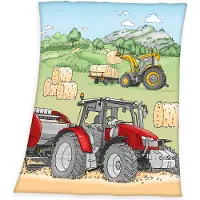 Baby Best Traktor Fleece tæppe - 130 x 160 cm