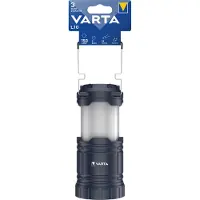 Varta 15673 101 111, Batteridrevet campinglykt, Svart, Akrylonitril-butadien-styren (ABS), Høy slagkraft polystyren (HIPS), Silikon, Hengeløkke, 150 lm, LED