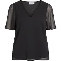 Vila Falia Kort Ermet Bluse