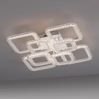 JUST LIGHT LED-taklampe Crystallo, kantet, hvit, jern, 3 000 K