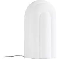 LUCANDE LED-bordlampe Lunja, hvit, glass, 30 cm, CCT