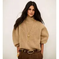 Ba&sh for woman. 1H26LOLA Lola camel sweater (34), Beige, Casual, Wool