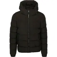 Superdry Pufferjakke med hette Svart Størrelse