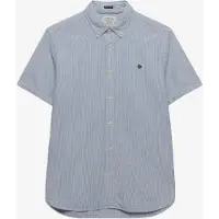 Superdry for man. M4011102A Blue Classic Seersucker Shirt (S), Casual, Cotton, Short sleeve