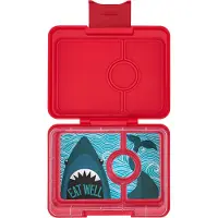 Yumbox Matboks m. 3 rom - Bento-snack - 480 ml - Wow Red/Shark - - OneSize - Matboks