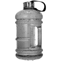 24hShop Sportsflaske på 2,2L med håndtak - Gjennomsiktig/Sort