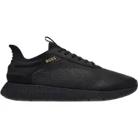 BOSS for man. 50573556 Titanium Run black sneakers (40), Laces, Casual