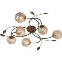 Paul Neuhaus Greta taklampe, 65 cm, 6 lyskilder, metall, G9
