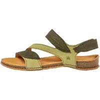 El naturalista for woman. 25810S2G5005_0MU Leather sandals N5810S Panglao green (41), Flat, Velcro, Casual