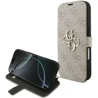 GUESS Book 4G metall-logodesignet etui til iPhone 18 Pro / 17 Pro – rosa