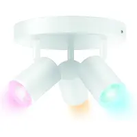 WiZ Connected overflate-/innbyggingsspot Imageo Round hvit 3 spots - Smart LED - farget & hvitt lys - GU10 - 3x 5W - Wi-Fi