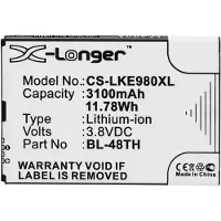 24hShop Batteri for SmartPhone, Mobil for LG E940, E980, E977 og andre.