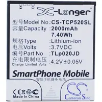 24hShop Batteri for SmartPhone, mobil for TCL P520L, P518L, P5201 etc.