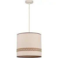 Market Set hengelampe Jimmy, Ø 35 cm, beige, mønsterkant