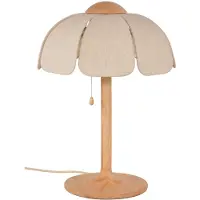 Market Set bordlampe Coquillage, lin natur/tre, E27