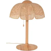 Market Set bordlampe Coquillage, flettet rør/tre, E27