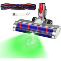 24hShop Motorisert gulvmunnstykke til Dyson V7/V8/V10/V11/V15 / støvsugermunnstykke med LED og anti-floke-rulle