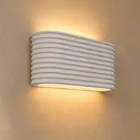 LINDBY vegglampe Jurupa, hvit, bredde 25 cm, 2 x G9, gips