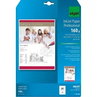 Sigel IP186, Inkjet-utskrift, A4 (210x297 mm), Matte, 25 ark, 160 g/m², Hvit