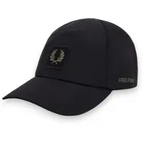 Fred perry for man. HW3385 Black crinkled-effect nylon cap (OSFA), Casual, Polyamide, Sustainable