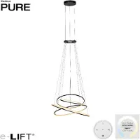 Neuhaus PURE LED-hengelampe E-Flying Rings, mystic grey, Ø110cm, CCT