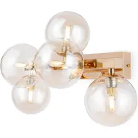 Maytoni Dallas vegglampe med 5 glasskuler, gull